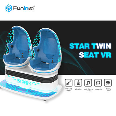 Blauwe Virtuele de Werkelijkheidssimulator die van 9D Actiebioskoop 360 Graad Roterend Touch screen HD 1080P schieten