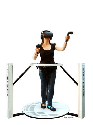 Tredmolen die van de Pretpark de Virtuele Werkelijkheid de Leurder van Walker Simulator schieten VR